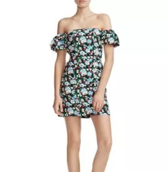 Maje Dresses & Skirts - Maje Rapy Multicolor Floral Off Shoulder Mini Dress